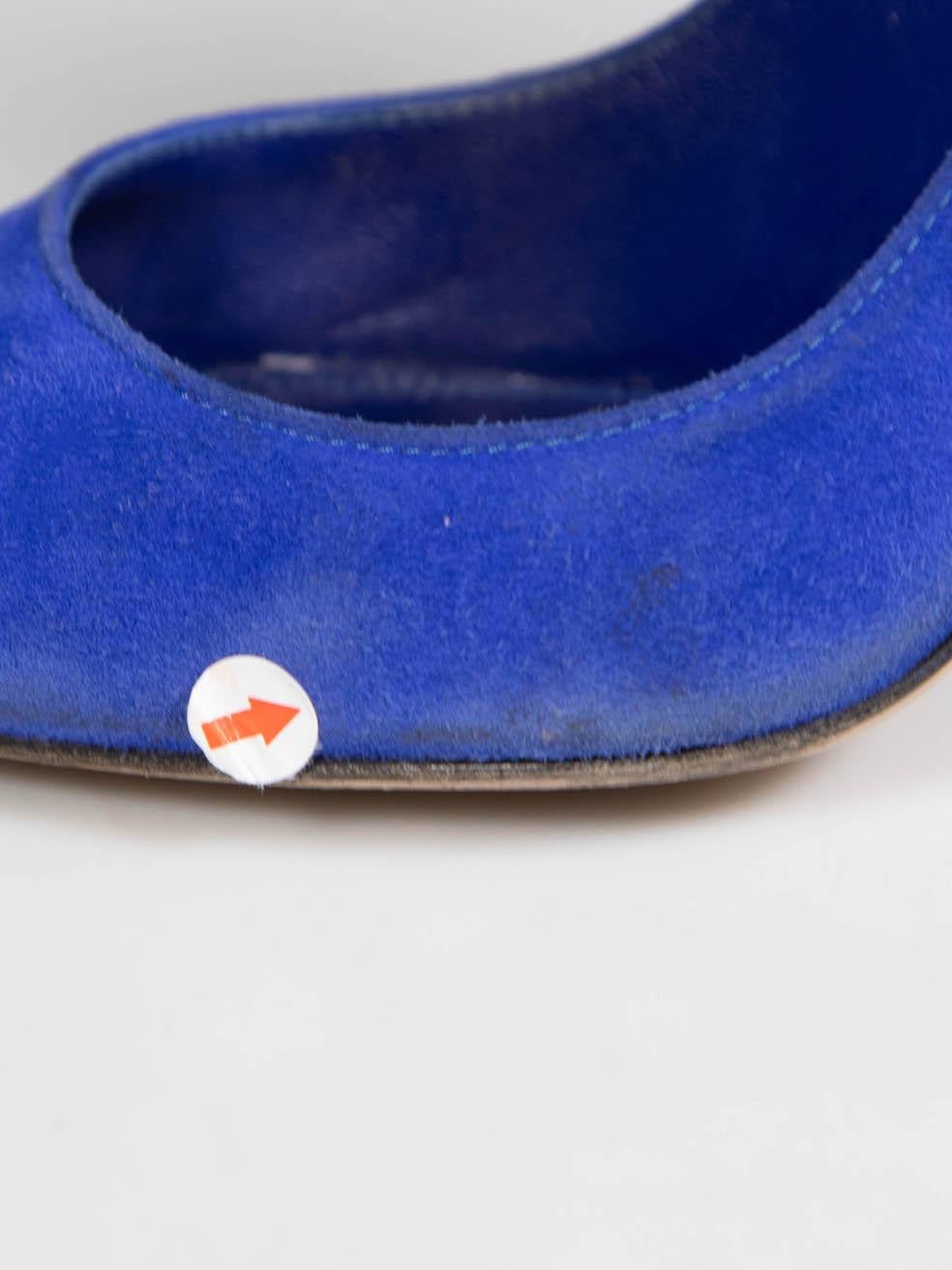 Gianvito Rossi Sapphire Blue Suede Pumps Size IT 36 4