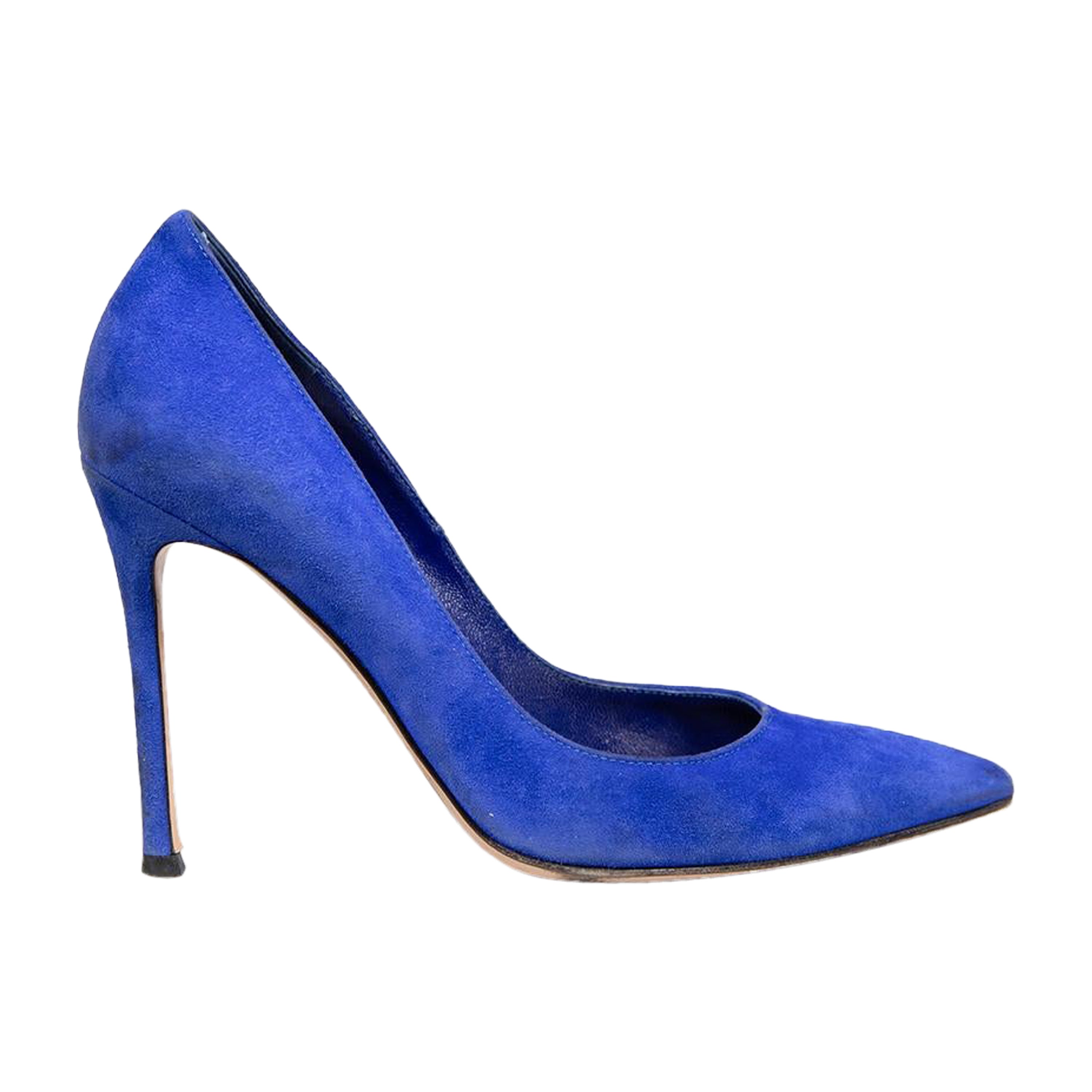 Gianvito Rossi Sapphire Blue Suede Pumps Size IT 36