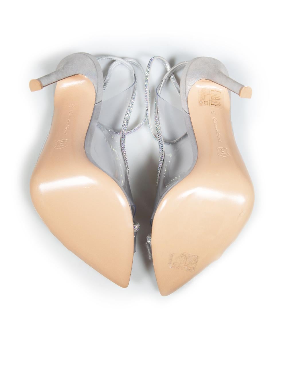 Gianvito Rossi Talons Crystelle 105 argentés Taille IT 37 Neuf - En vente à London, GB