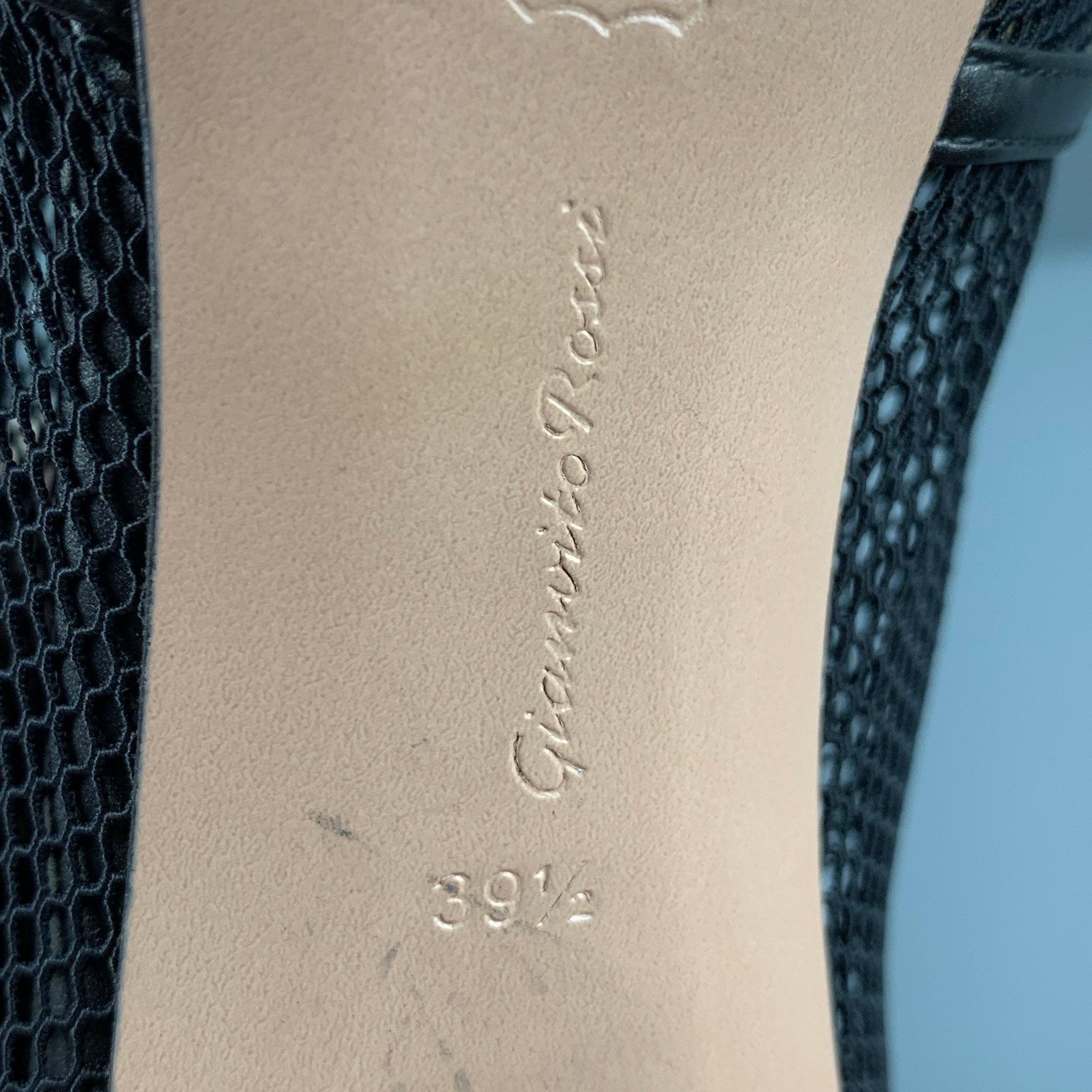 GIANVITO ROSSI Size 9.5 Black Mesh Side Zipper Boots For Sale 3