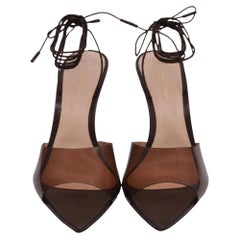 Gianvito Rossi Skye 85 Pumps aus braunem Lackleder