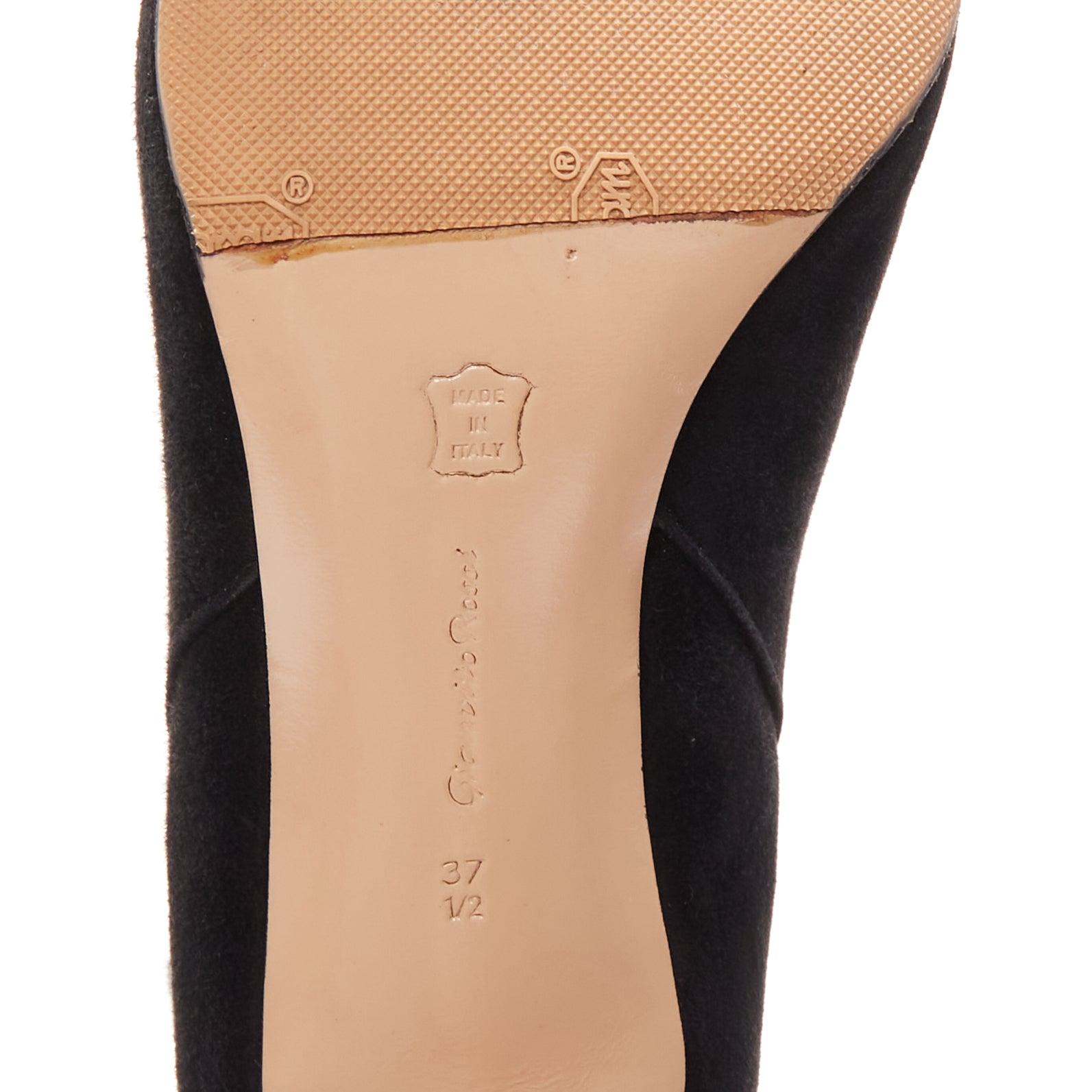 GIANVITO ROSSI Botines Stilo de piel de ante negra con puntera EU37.5 en venta 5
