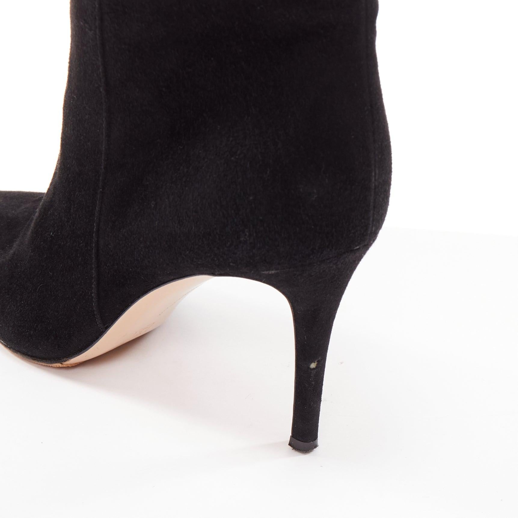 GIANVITO ROSSI Botines Stilo de piel de ante negra con puntera EU37.5 en venta 3