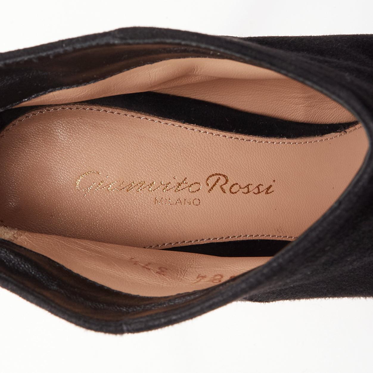 GIANVITO ROSSI Botines Stilo de piel de ante negra con puntera EU37.5 en venta 4