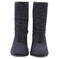 Gianvito Rossi Stretch-Knit Boots in Black Nylon Canvas