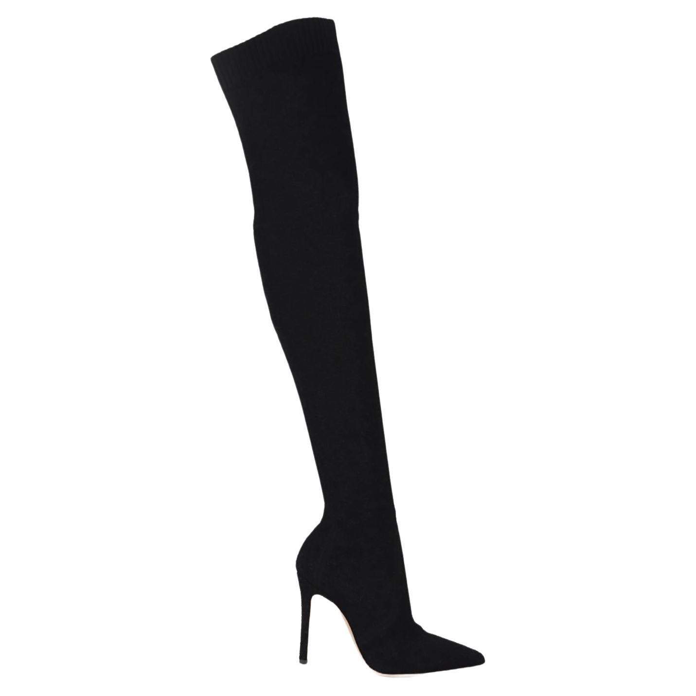 Gianvito Rossi Stretch Knit Over The Knee Boots Eu 38 Uk 5 Us 8
