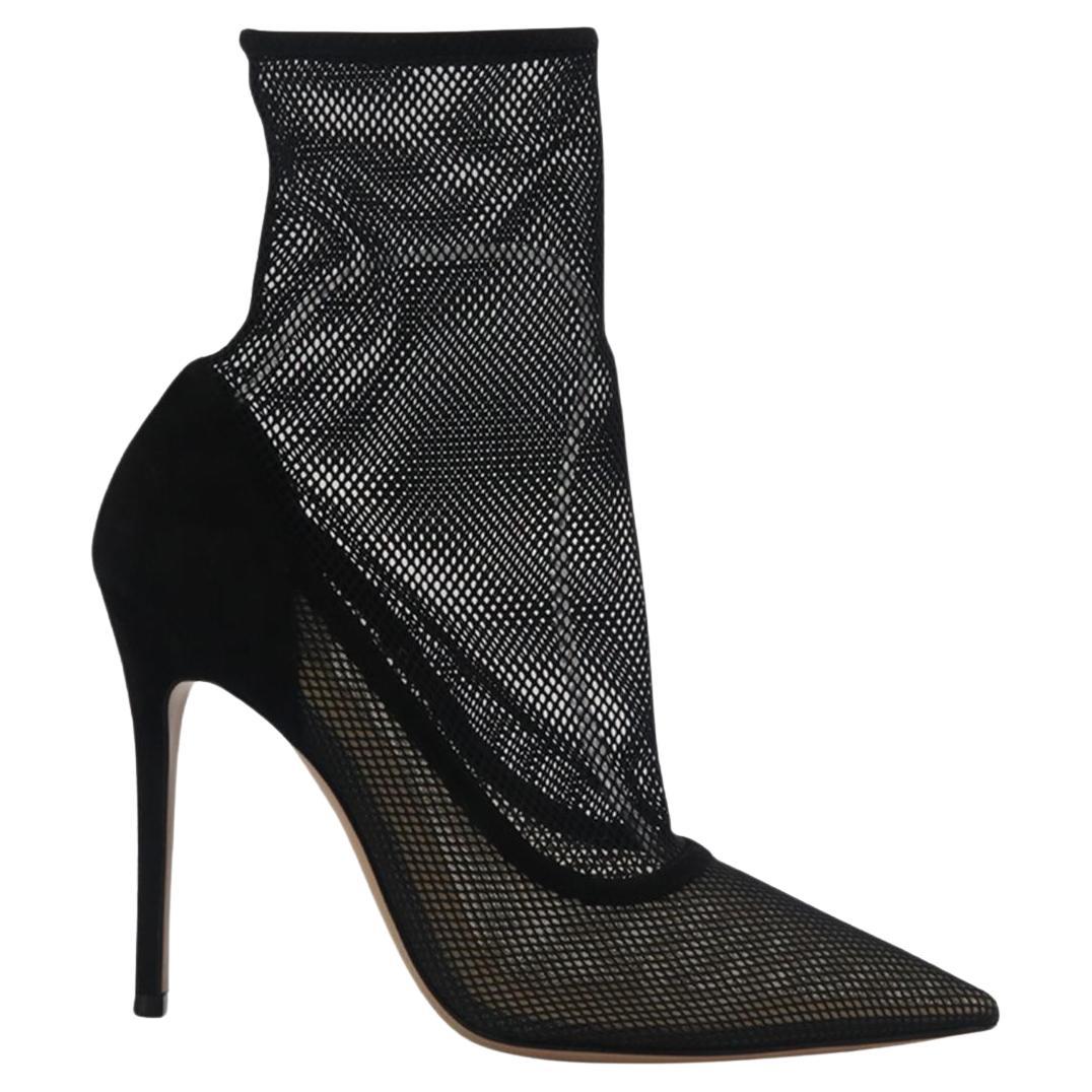 Gianvito Rossi Stretch Mesh And Suede Ankle Boots Eu 39 Uk 6 Us 9