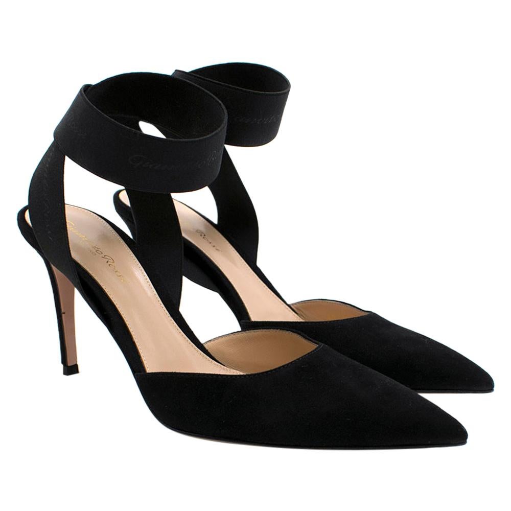 Gianvito Rossi Suede Ankle Wrap Pumps 39.5 For Sale