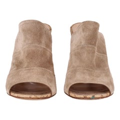 Gianvito Rossi Suede Cork Heeled Mules