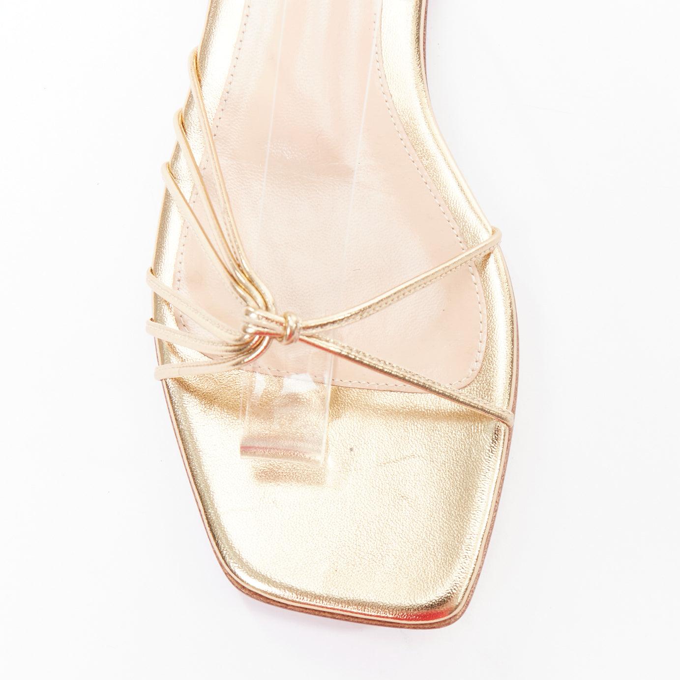 GIANVITO ROSSI Sylvie gold leather strappy flat gladiator sandals EU37.5 For Sale 1