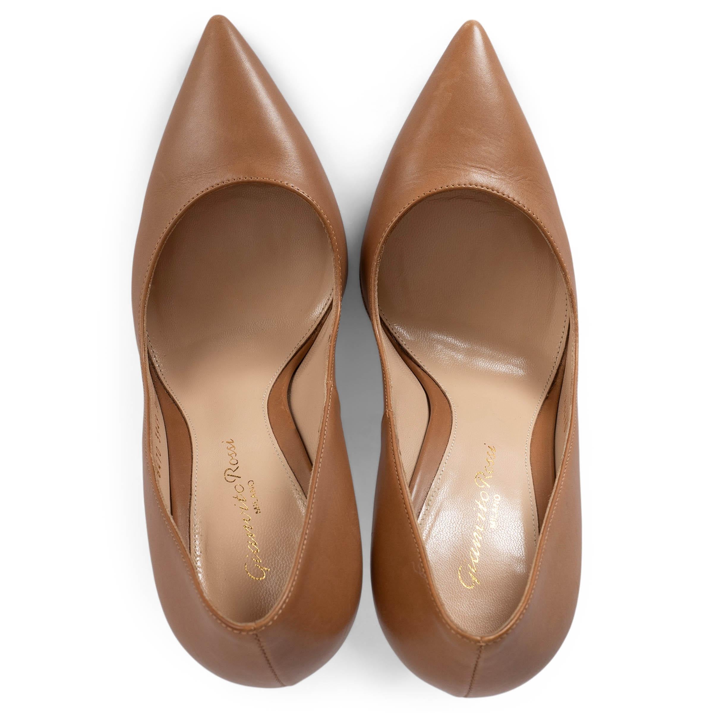 De las mujeres GIANVITO ROSSI cuero marrón GIANVITO 105 PUNTA PUNTA Bombas Zapatos 36.5 en venta