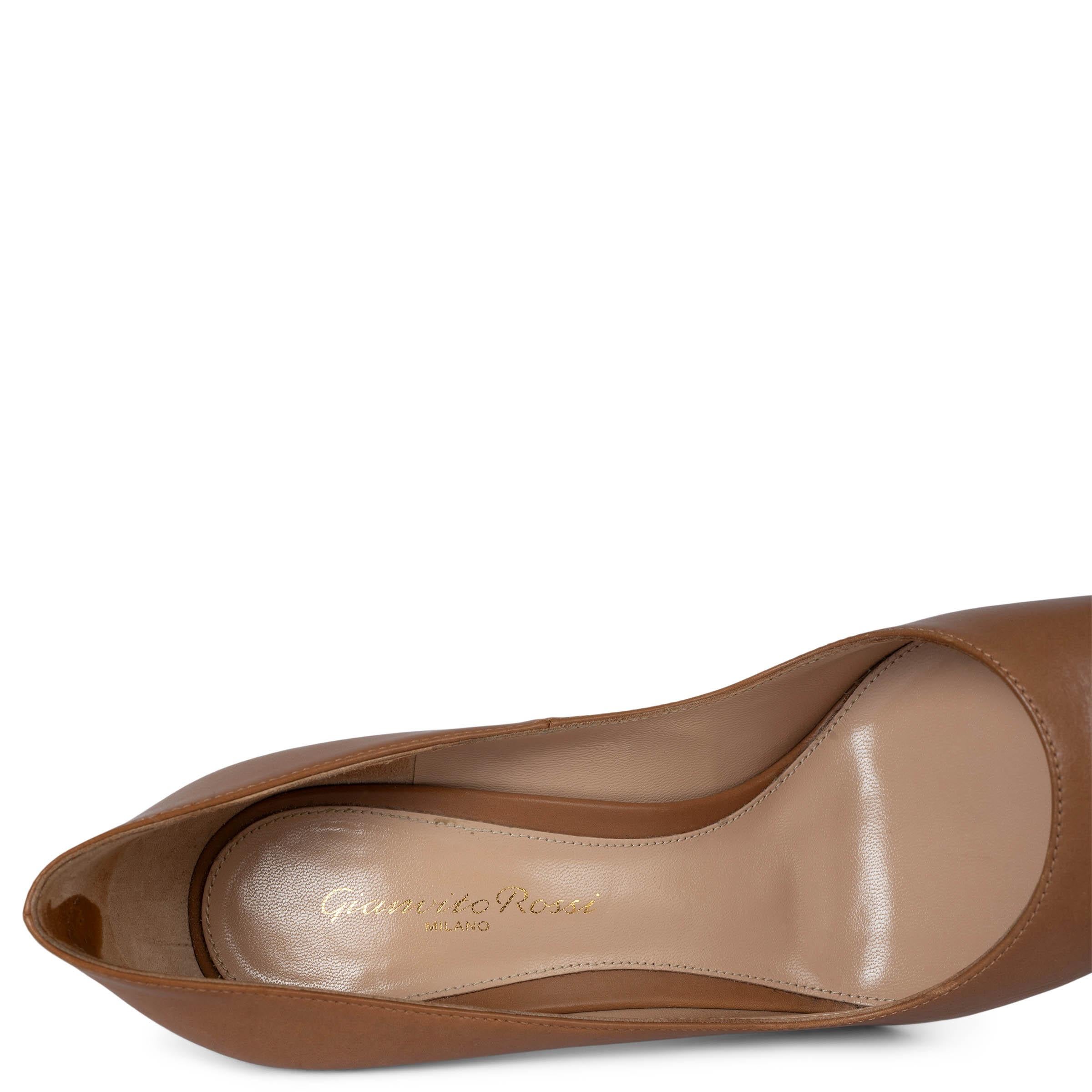 GIANVITO ROSSI cuero marrón GIANVITO 105 PUNTA PUNTA Bombas Zapatos 36.5 en venta 1