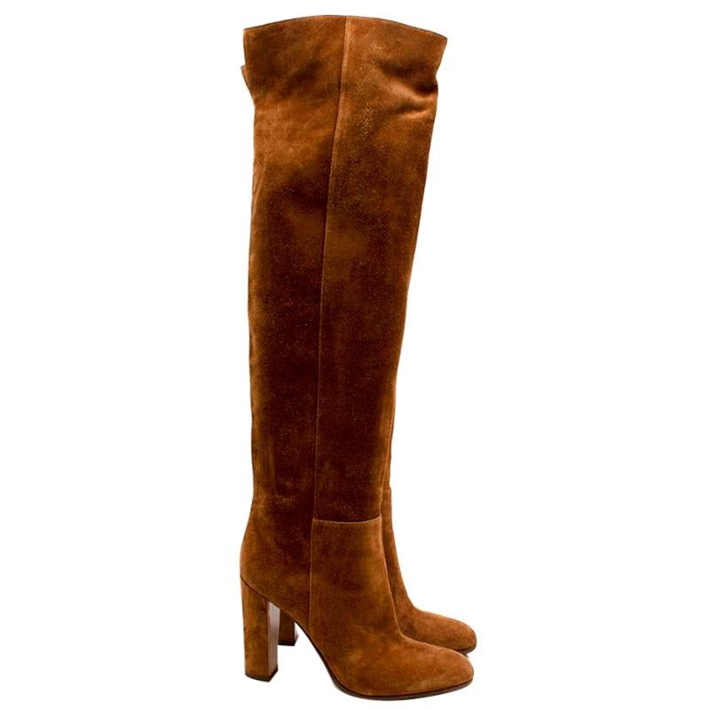 Gianvito Rossi Tan Suede over-the-knee boots - Size 38.5