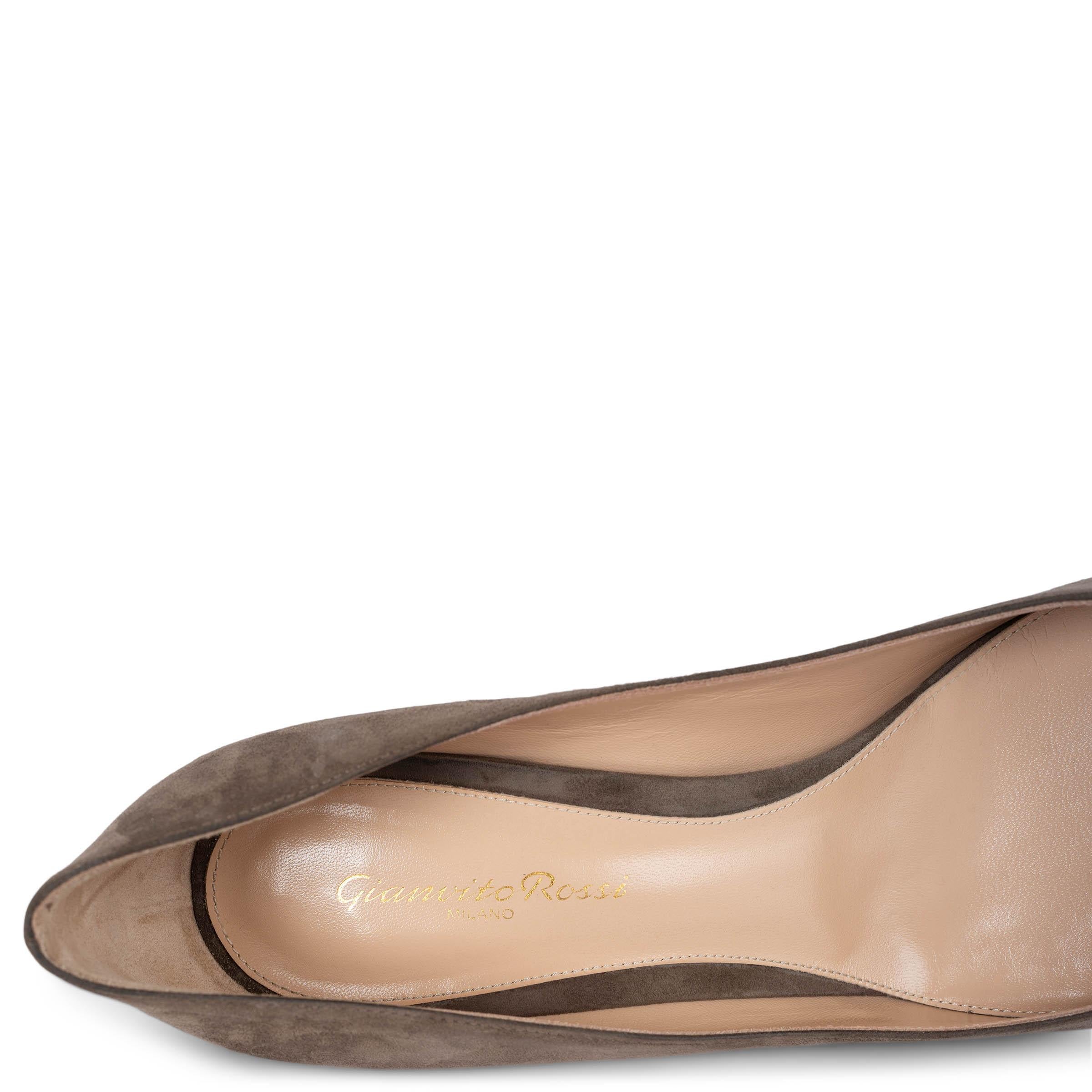 GIANVITO ROSSI taupe suede GIANVITO 70 Pumps Shoes 40 For Sale 1