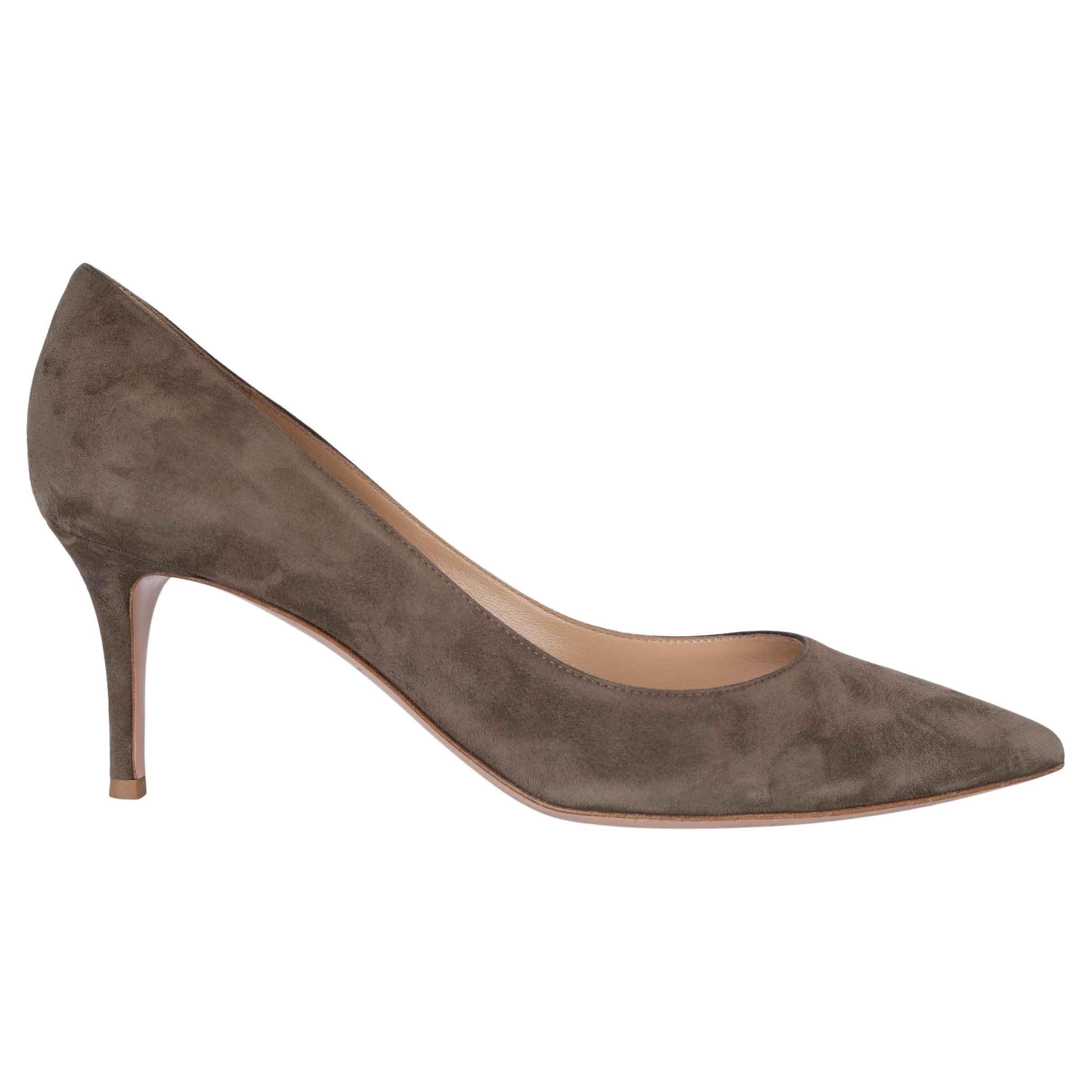 GIANVITO ROSSI taupe suede GIANVITO 70 Pumps Shoes 40 For Sale