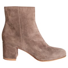 GIANVITO ROSSI taupe suede MARGAUX Ankle Boots Shoes 39