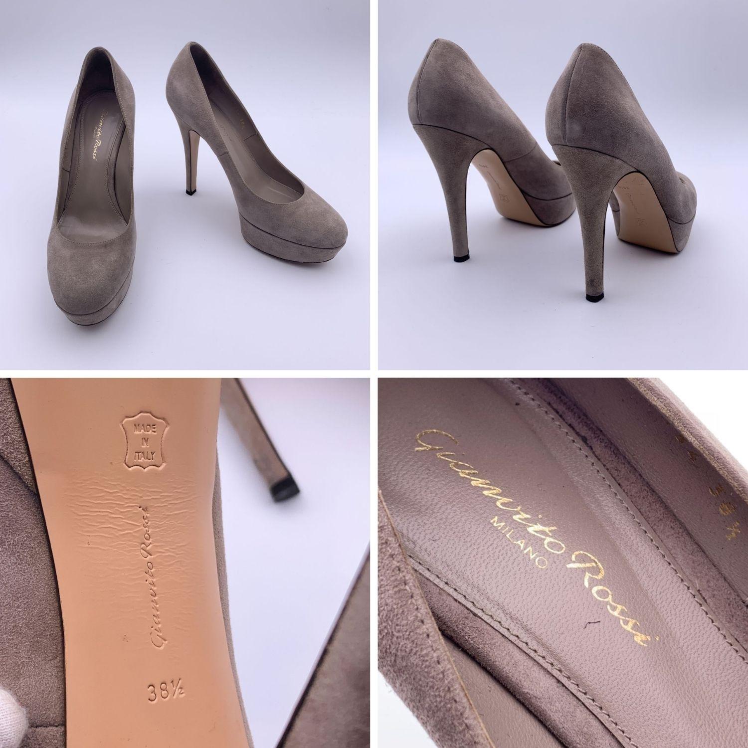 taupe suede pumps