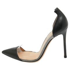 Gianvito Rossi Transparent/Black PVC and Leather Plexi Pumps Size 36