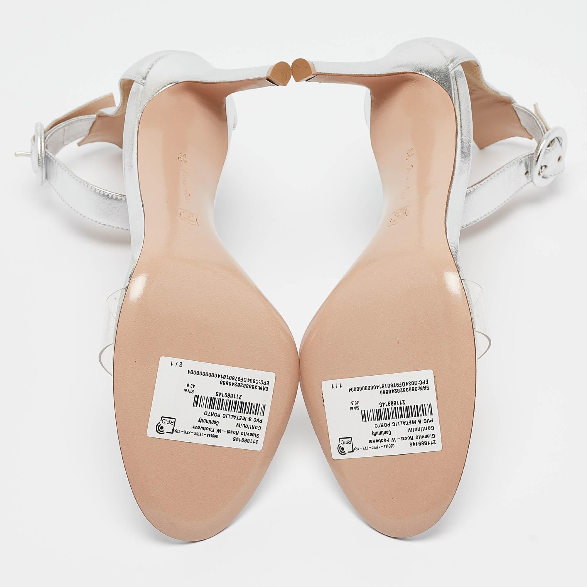 Gianvito Rossi Transparent PVC and Leather Portofino Sandals Size 40.5 For Sale 4