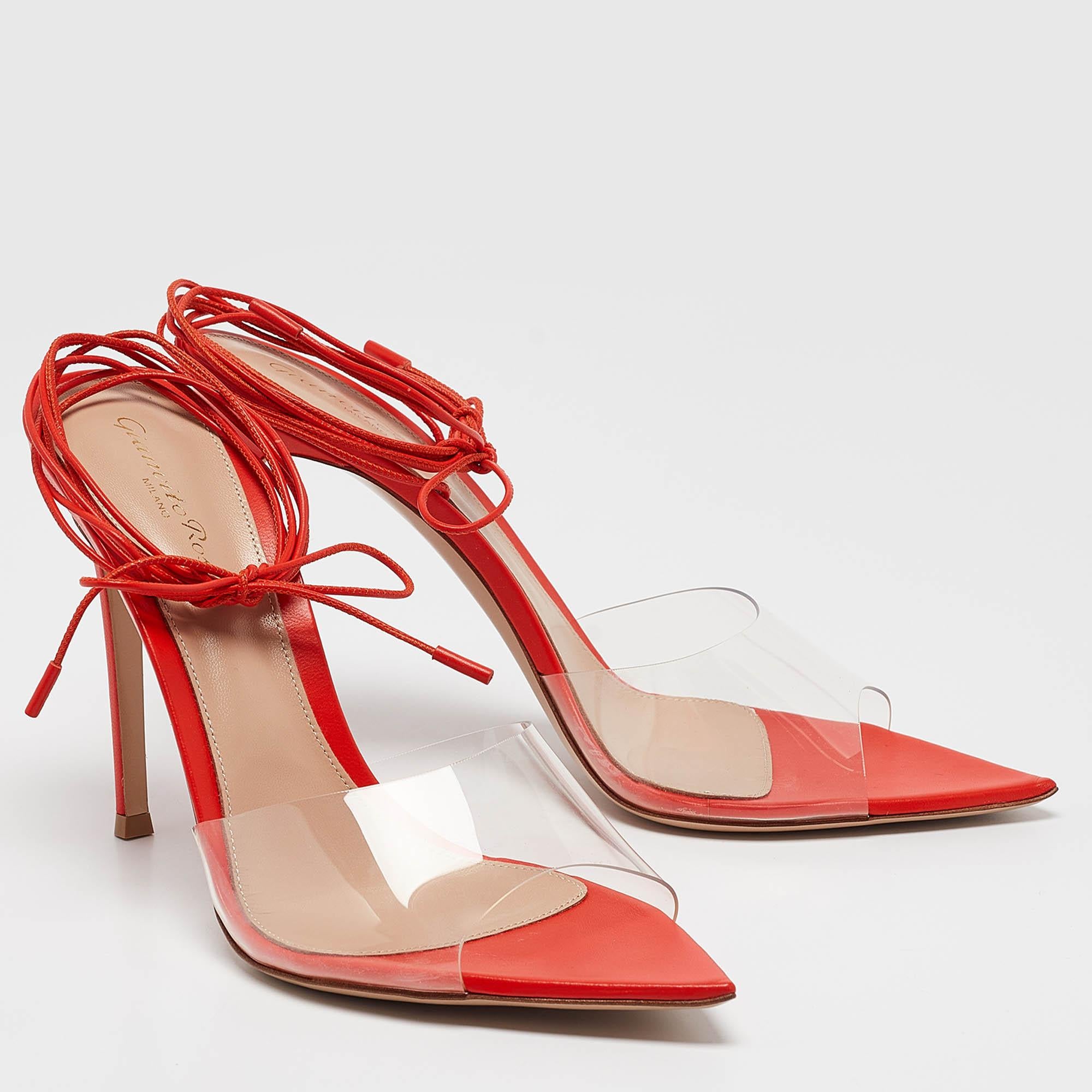 Gianvito Rossi Sandali Skye in pelle e PVC trasparente misura 41 In condizioni Nuovo in vendita a Dubai, Al Qouz 2