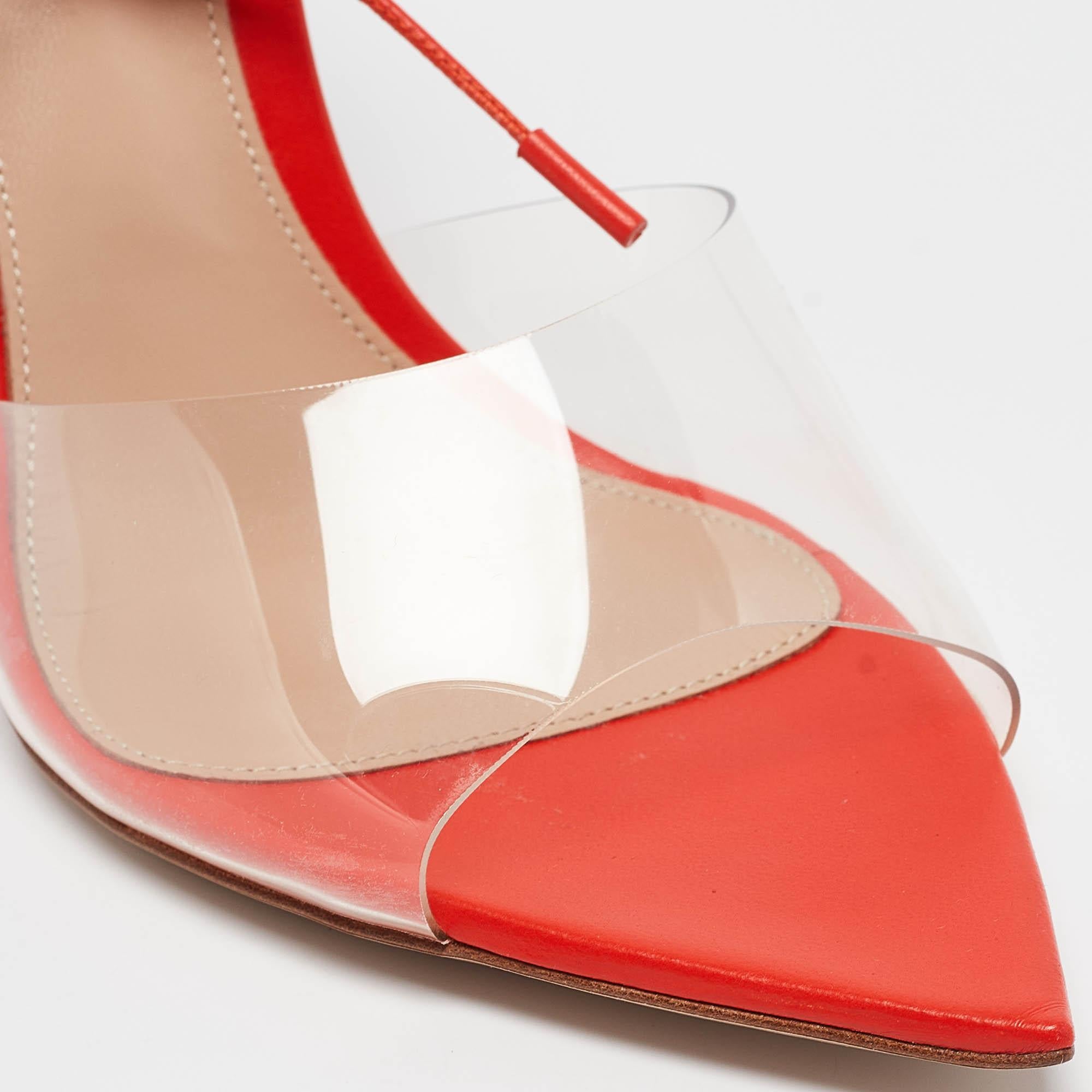 Gianvito Rossi Sandali Skye in pelle e PVC trasparente misura 41 in vendita 2