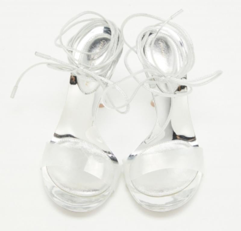 Gianvito Rossi Transparente Sandalen aus PVC und Leder mit Knöchelkrawatte Größe 36 im Angebot 2
