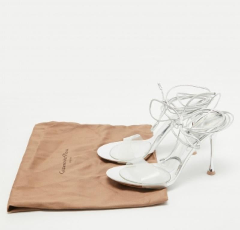 Gianvito Rossi Transparente Sandalen aus PVC und Leder mit Knöchelkrawatte Größe 36 im Angebot 4