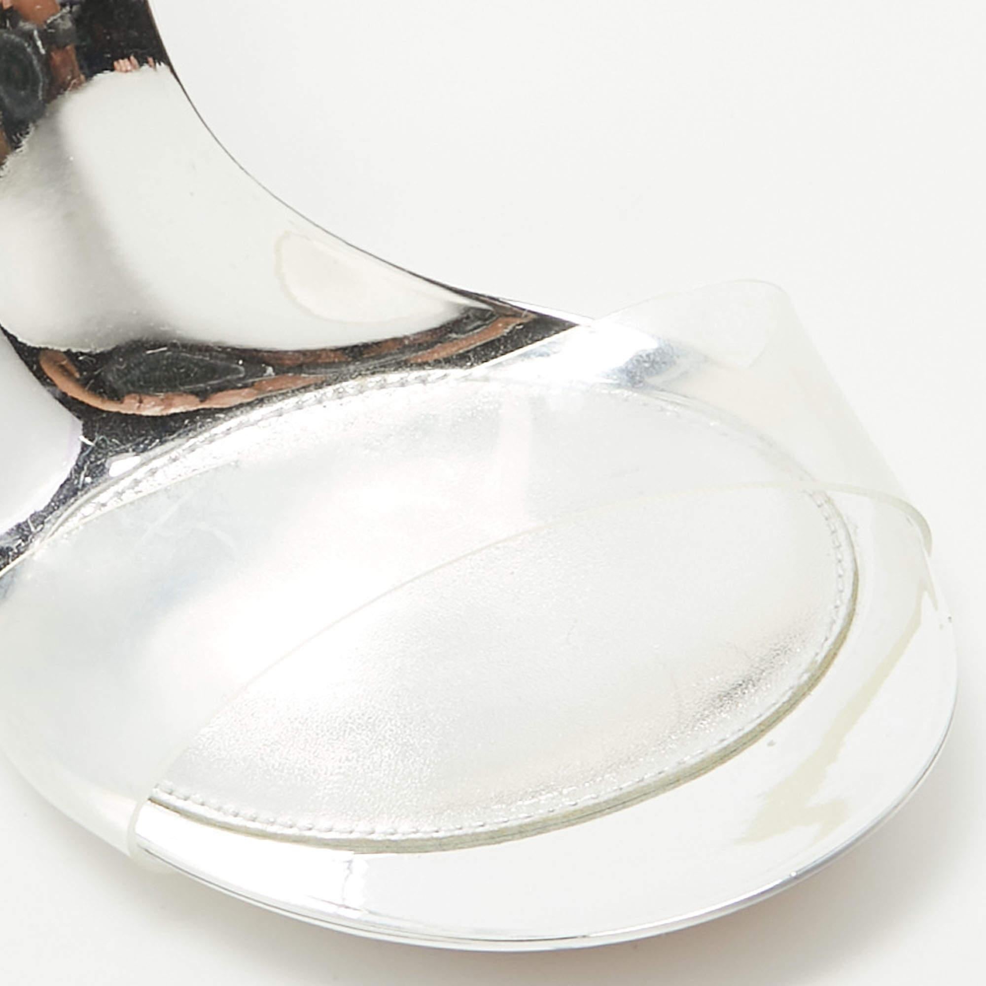 Gianvito Rossi - Sandales à pointes en PVC transparent et cuir, taille 37.5 en vente 1
