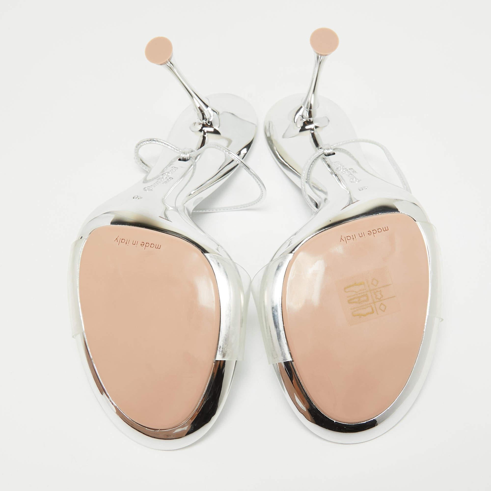 Gianvito Rossi Transparent PVC and Leather Spice Sandals Size 40 For Sale 1