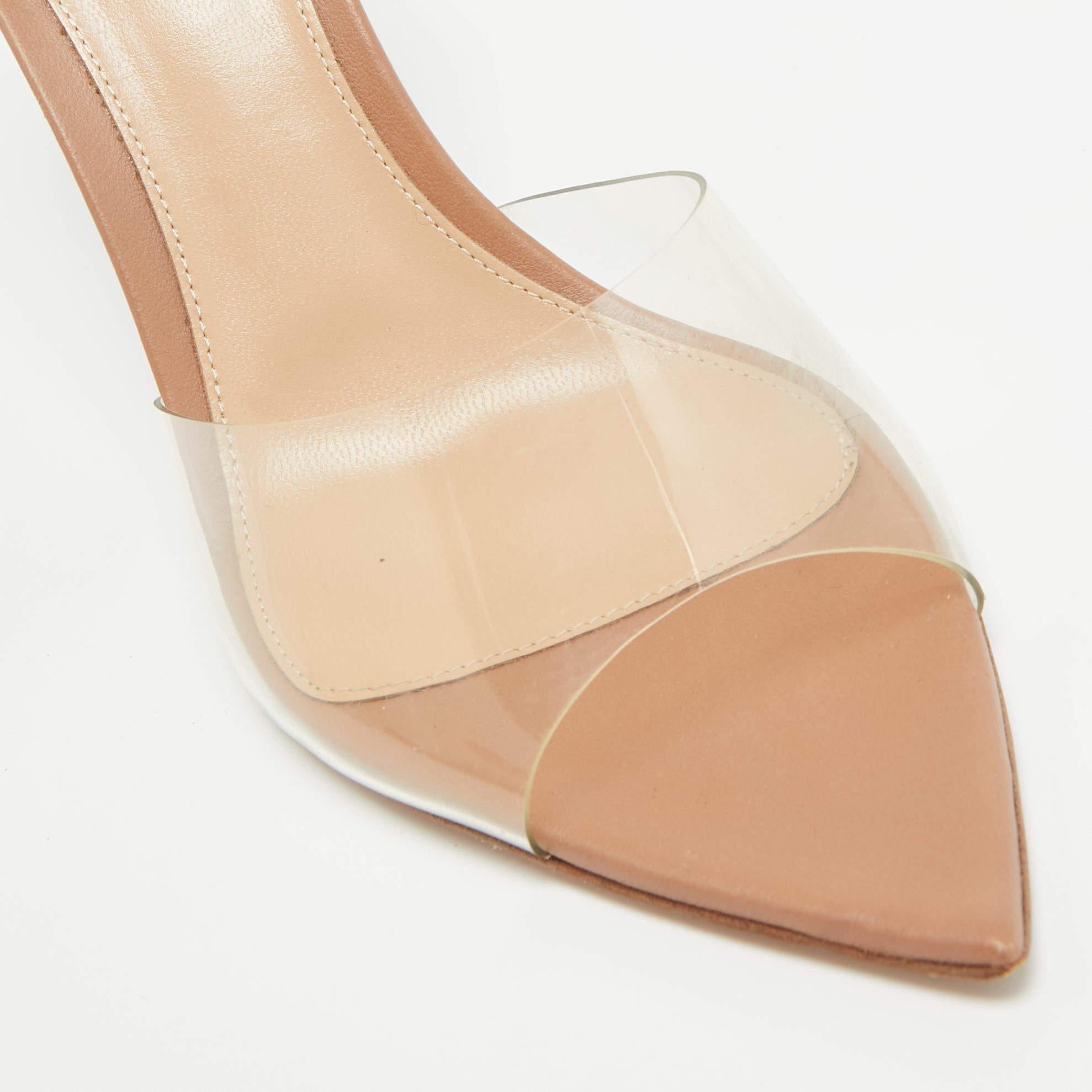Gianvito Rossi Transparent PVC Elle Slide Sandals Size 38.5 For Sale 1