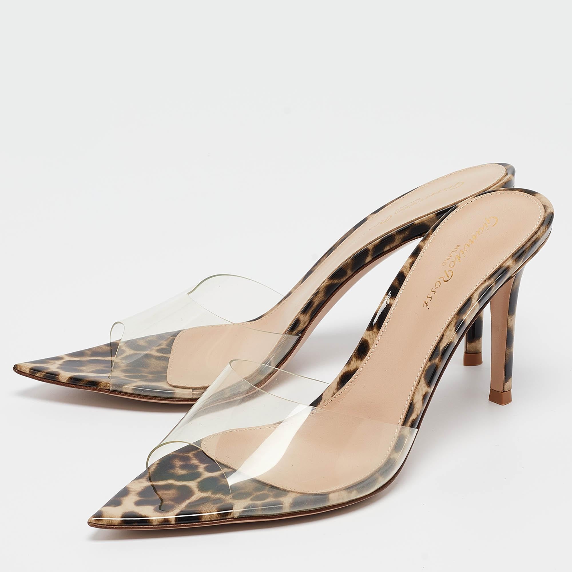 Gianvito Rossi Transparent PVC Elle Slide Sandals Size 38.5 2