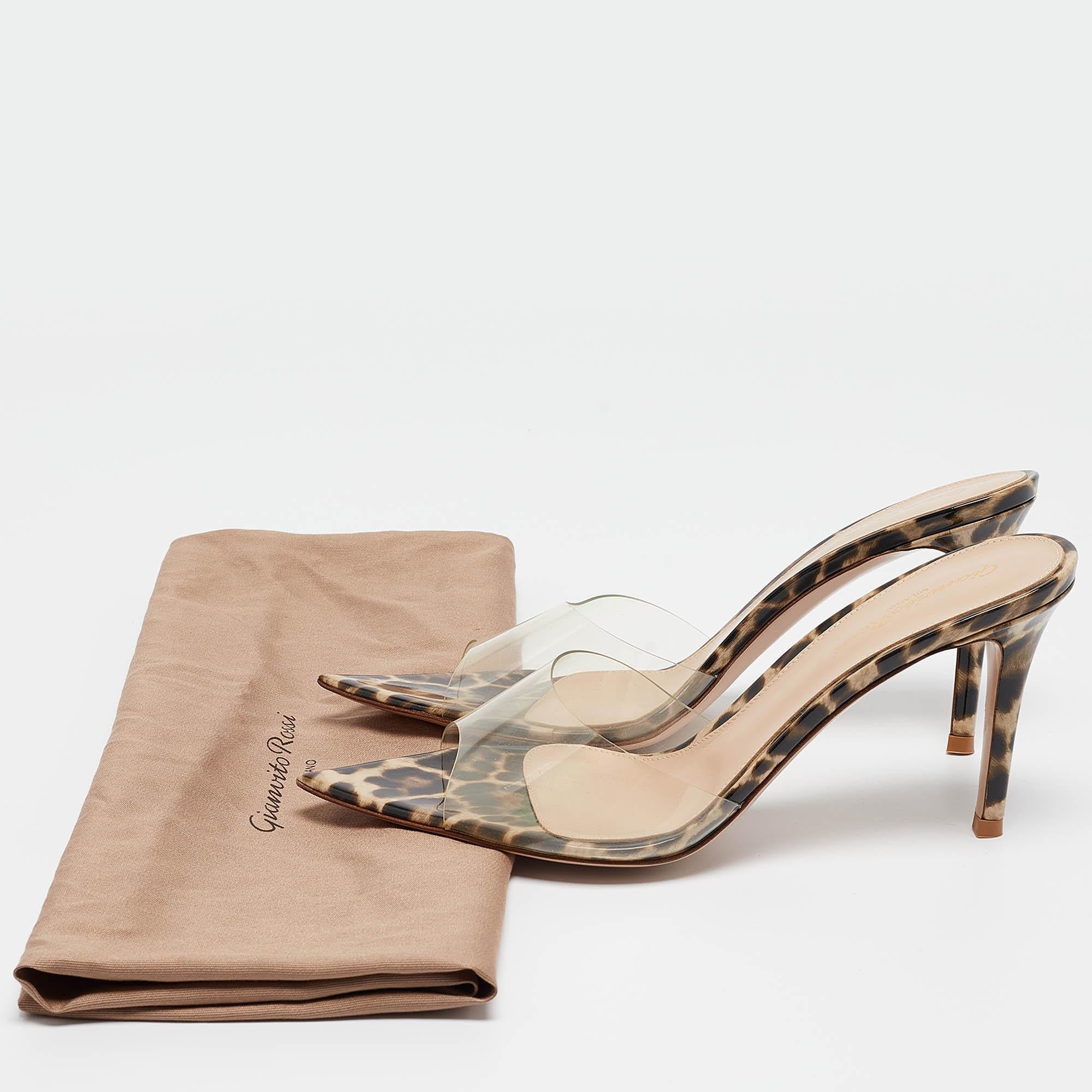 Gianvito Rossi Transparent PVC Elle Slide Sandals Size 38.5 For Sale 5