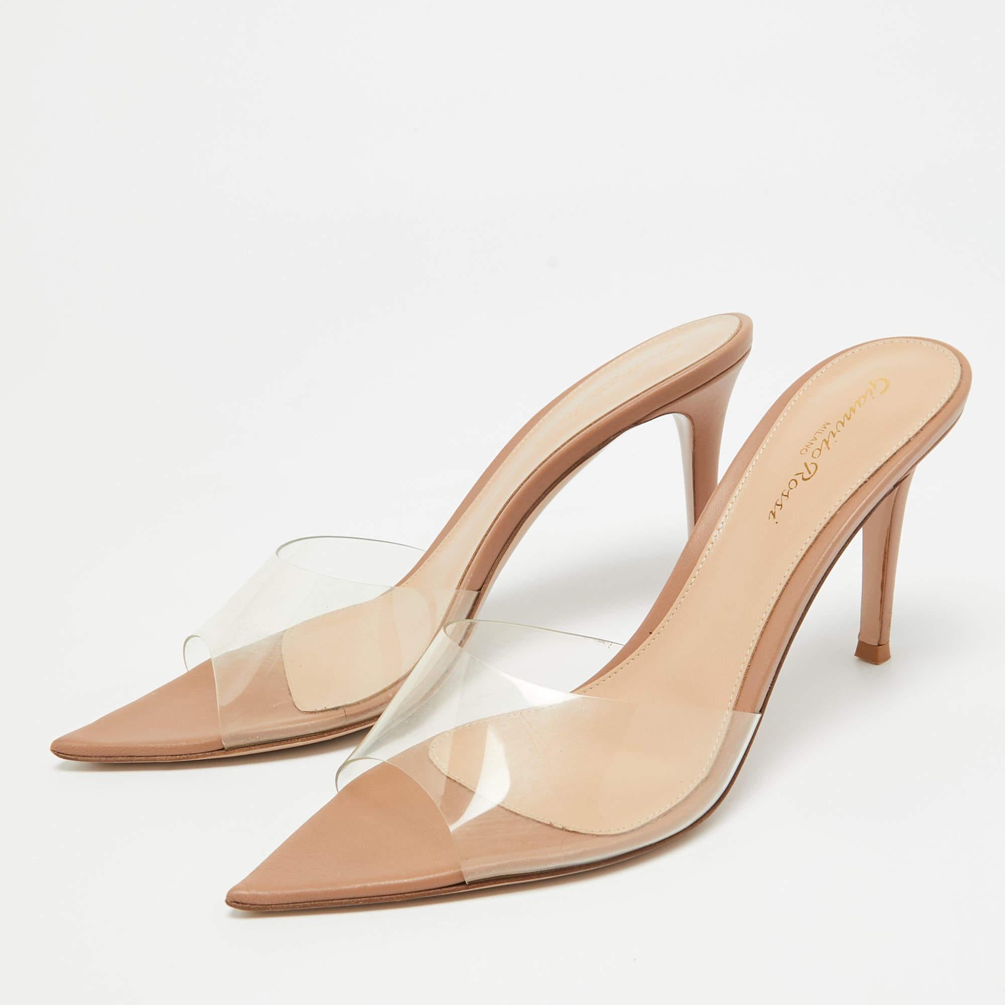 Gianvito Rossi Transparent PVC Elle Slide Sandals Size 38.5 For Sale 5