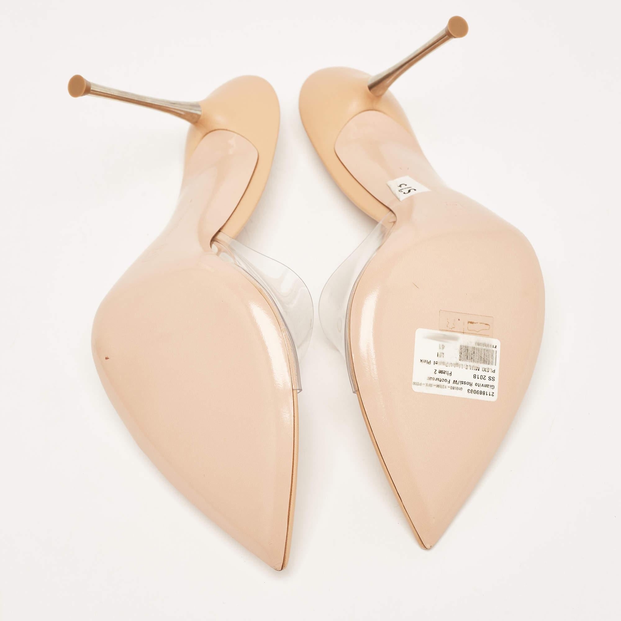 Women's Gianvito Rossi Transparent PVC Elle Slide Sandals Size 41 For Sale
