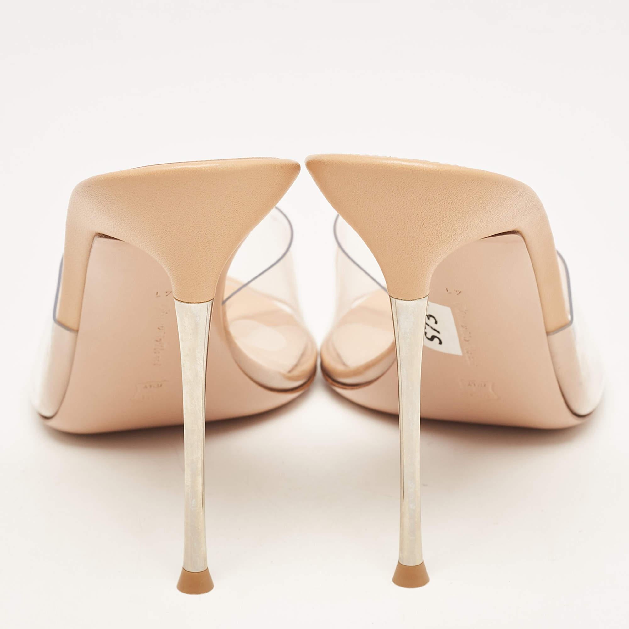 Gianvito Rossi Transparent PVC Elle Slide Sandals Size 41 For Sale 1