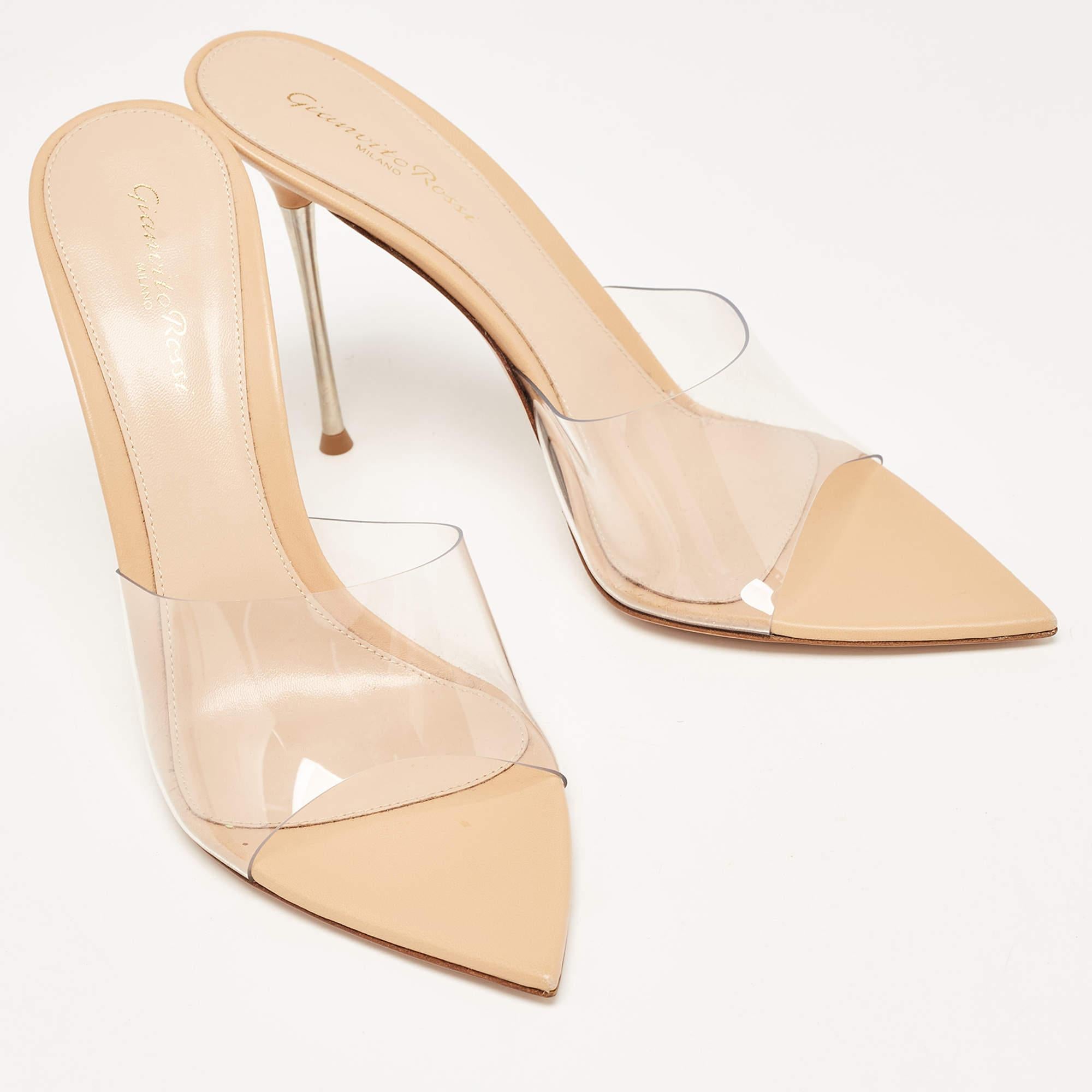 Gianvito Rossi Transparent PVC Elle Slide Sandals Size 41 For Sale 2