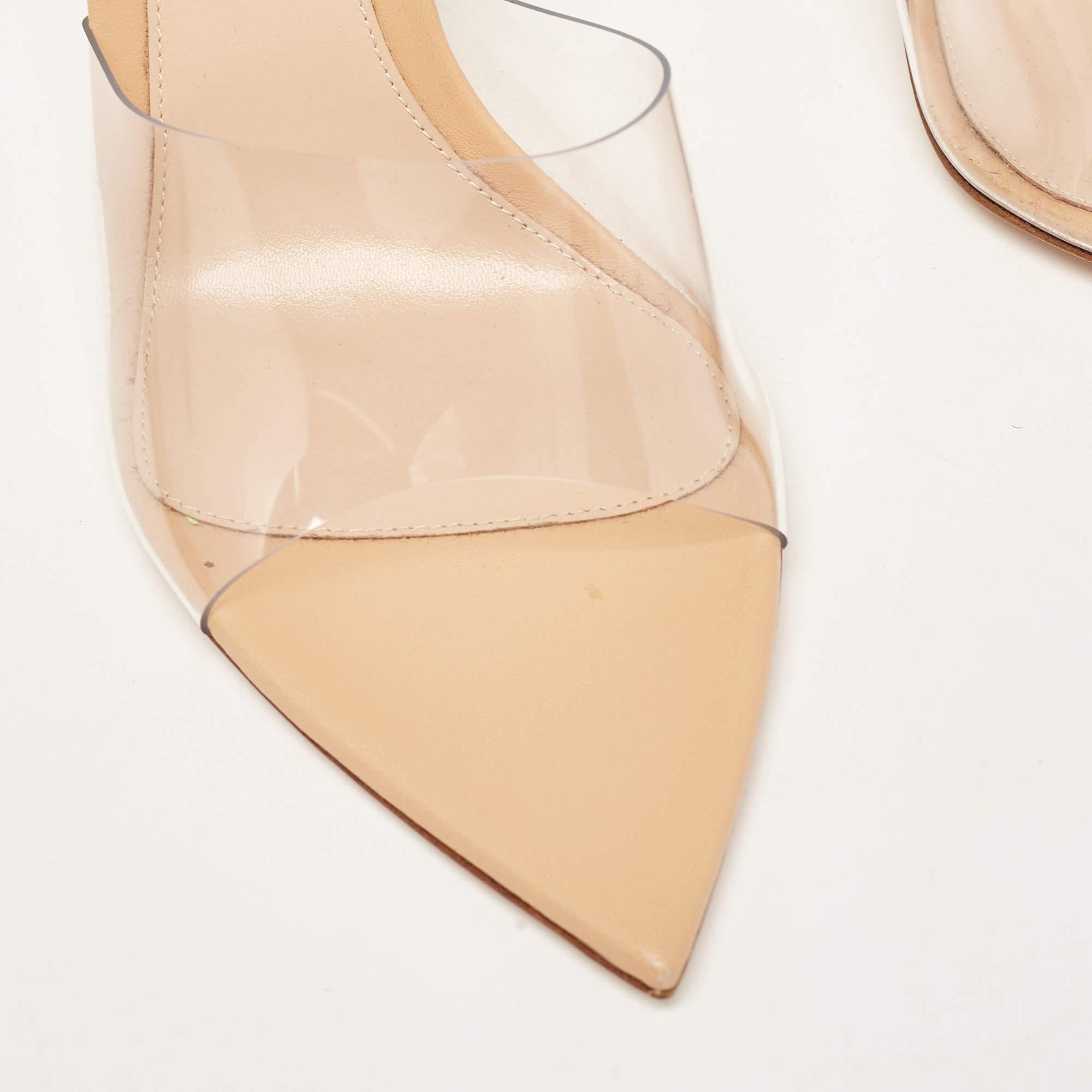 Gianvito Rossi Transparent PVC Elle Slide Sandals Size 41 For Sale 3