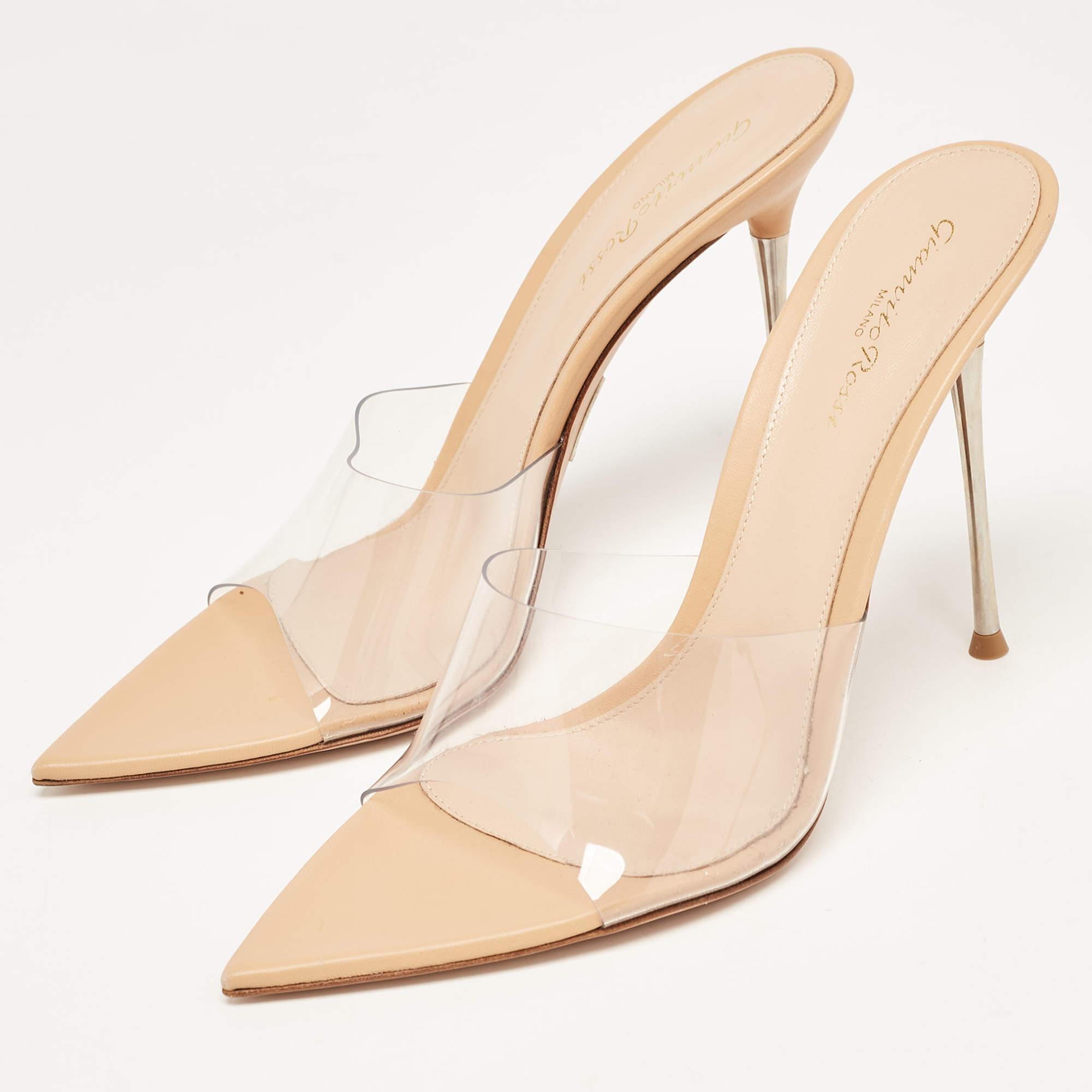 Gianvito Rossi Transparent PVC Elle Slide Sandals Size 41 For Sale 4