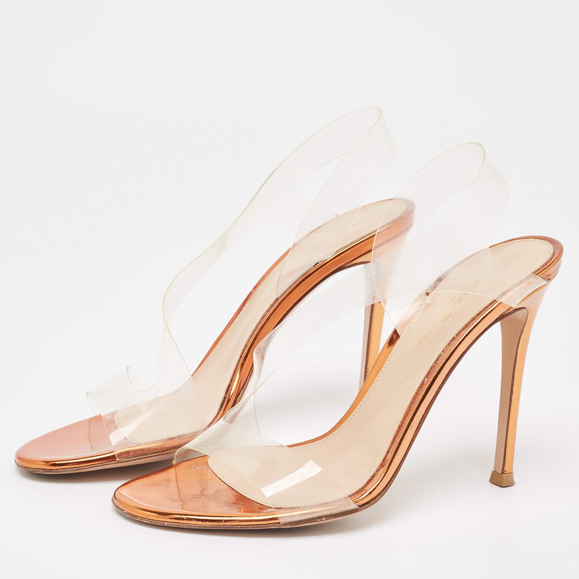 Women's Gianvito Rossi Transparent PVC Metropolis Sandals Size 37 For Sale