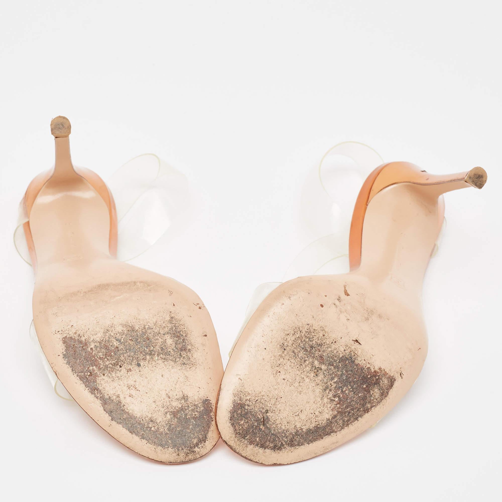 Gianvito Rossi Transparent PVC Metropolis Sandals Size 37 For Sale 4