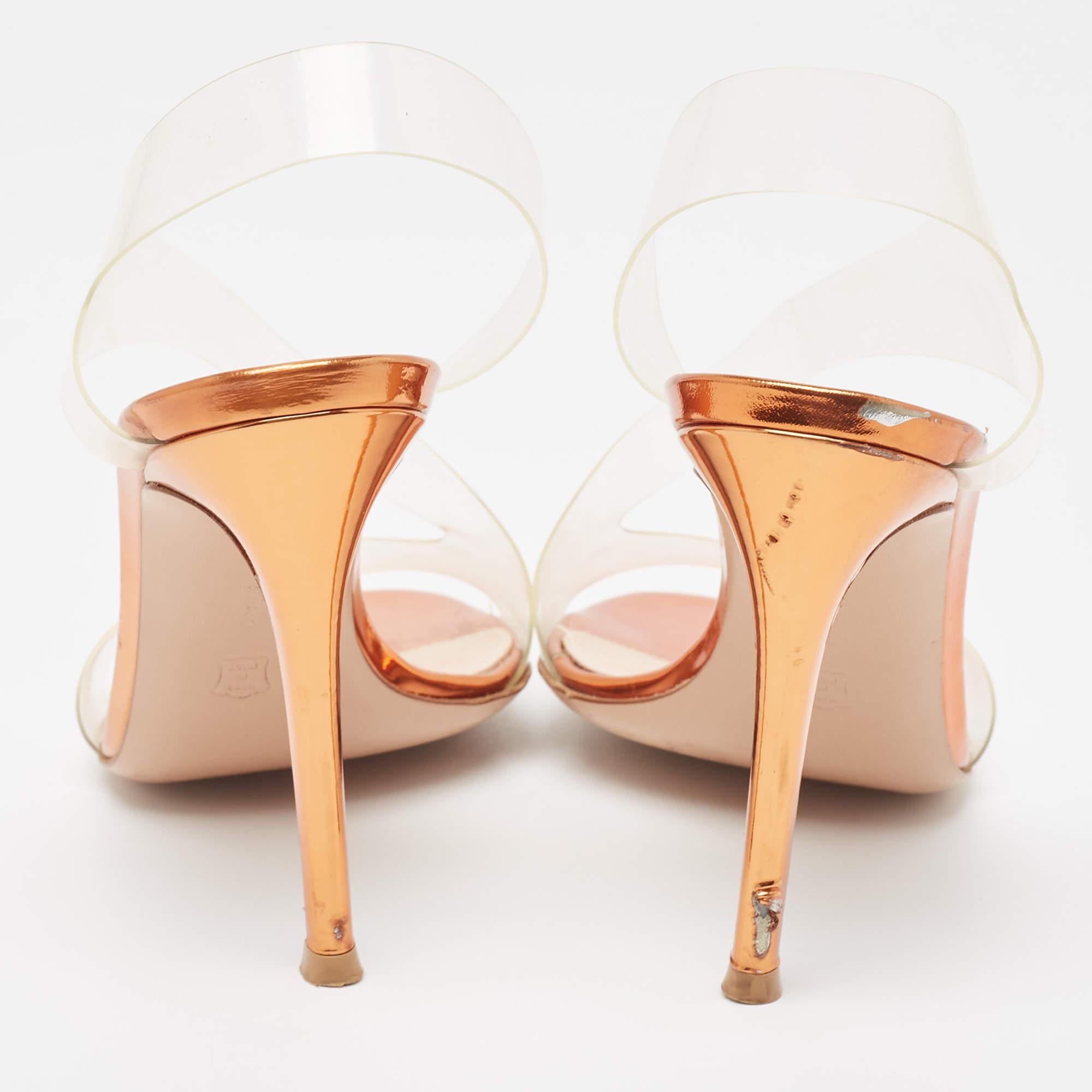 Gianvito Rossi Transparent PVC Metropolis Sandals Size 37 For Sale 5