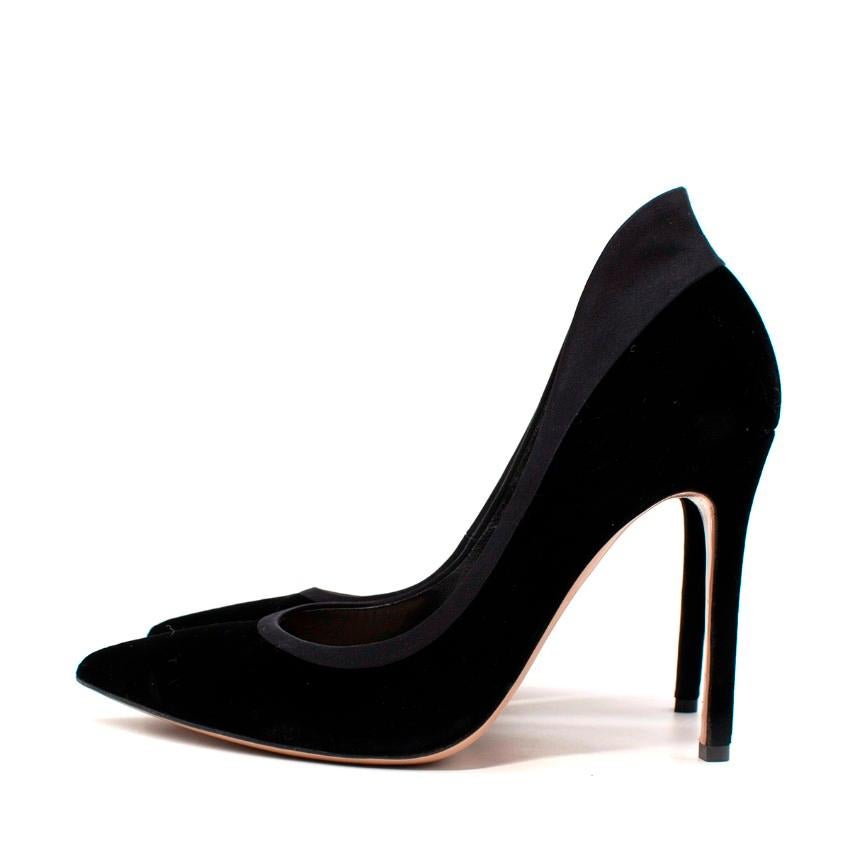 Gianvito Rossi Smoking-Pumps mit Satinbesatz aus schwarzem Samt im Zustand „Hervorragend“ im Angebot in London, GB