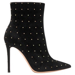 Gianvito Rossi Tyler 100 Studded Suede Ankle Boots