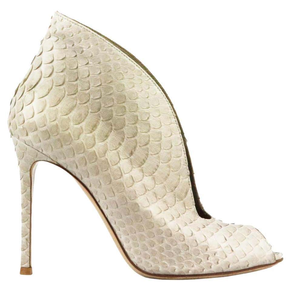 Gianvito Rossi Gemma Crystal Peep-Toe Ankle-Strap Pumps at 1stDibs