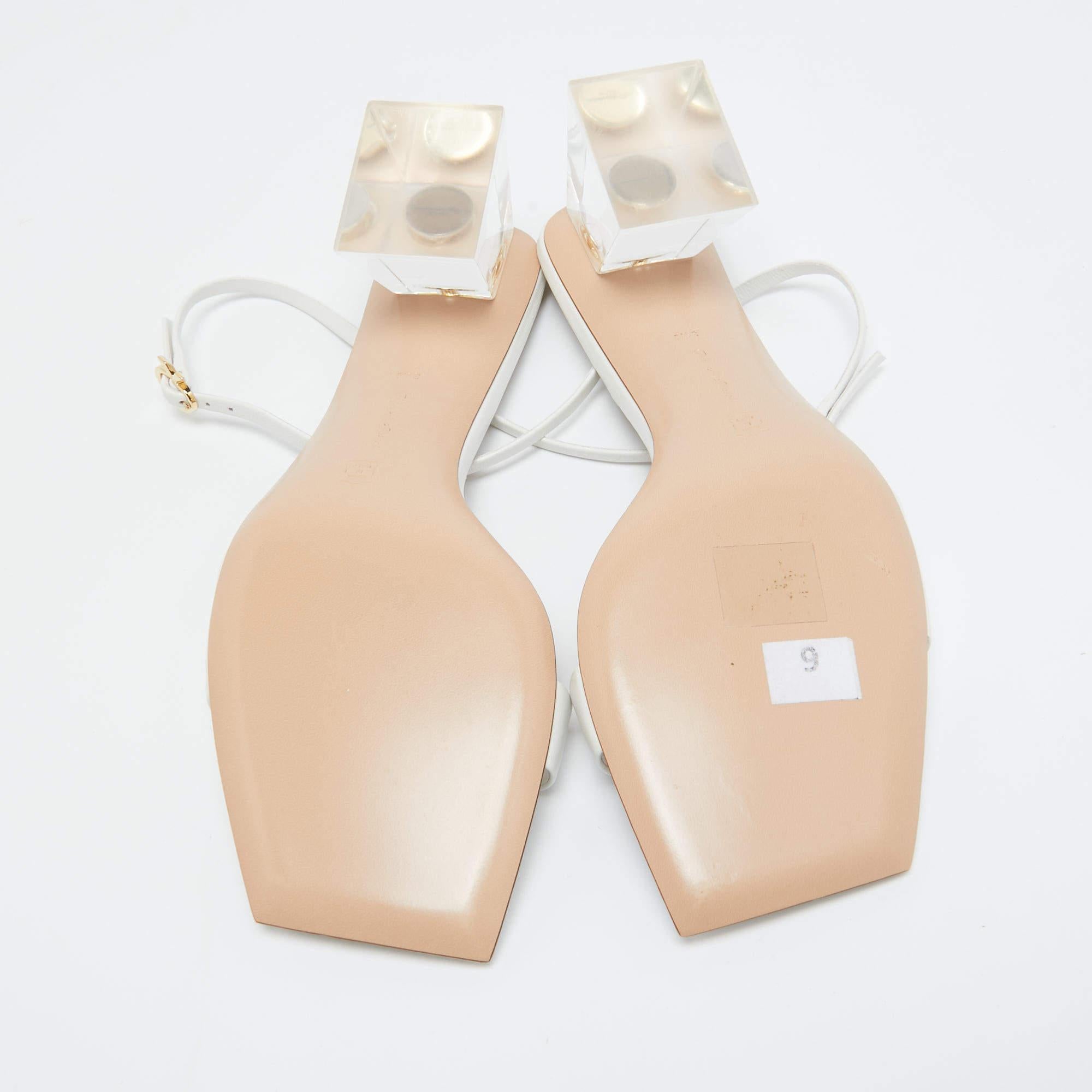 Gianvito Rossi Weiße Cosmic-Sandalen aus Leder Größe 39.5 im Angebot 3