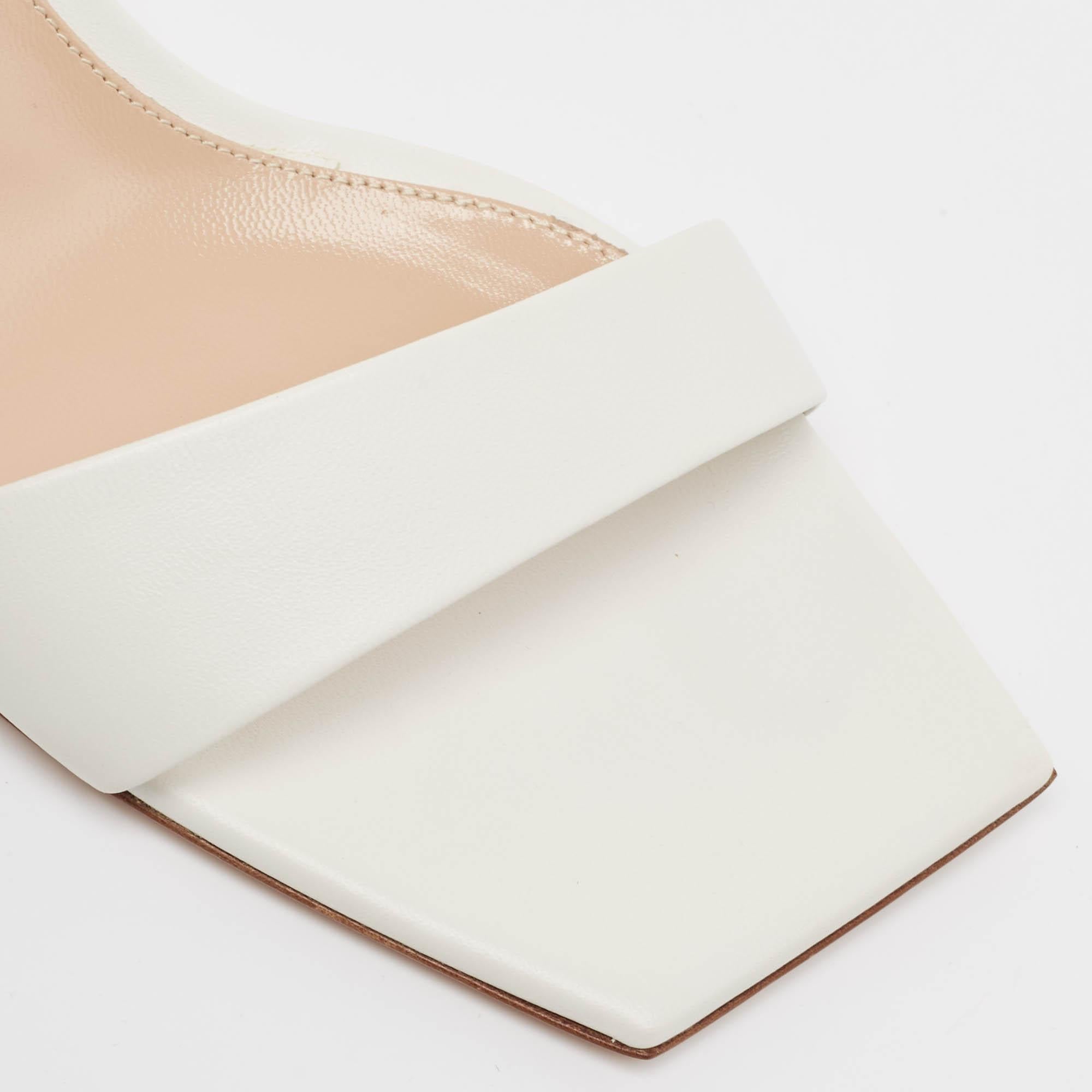 Gianvito Rossi Sandalias Cosmic de piel blanca talla 39.5 en venta 3