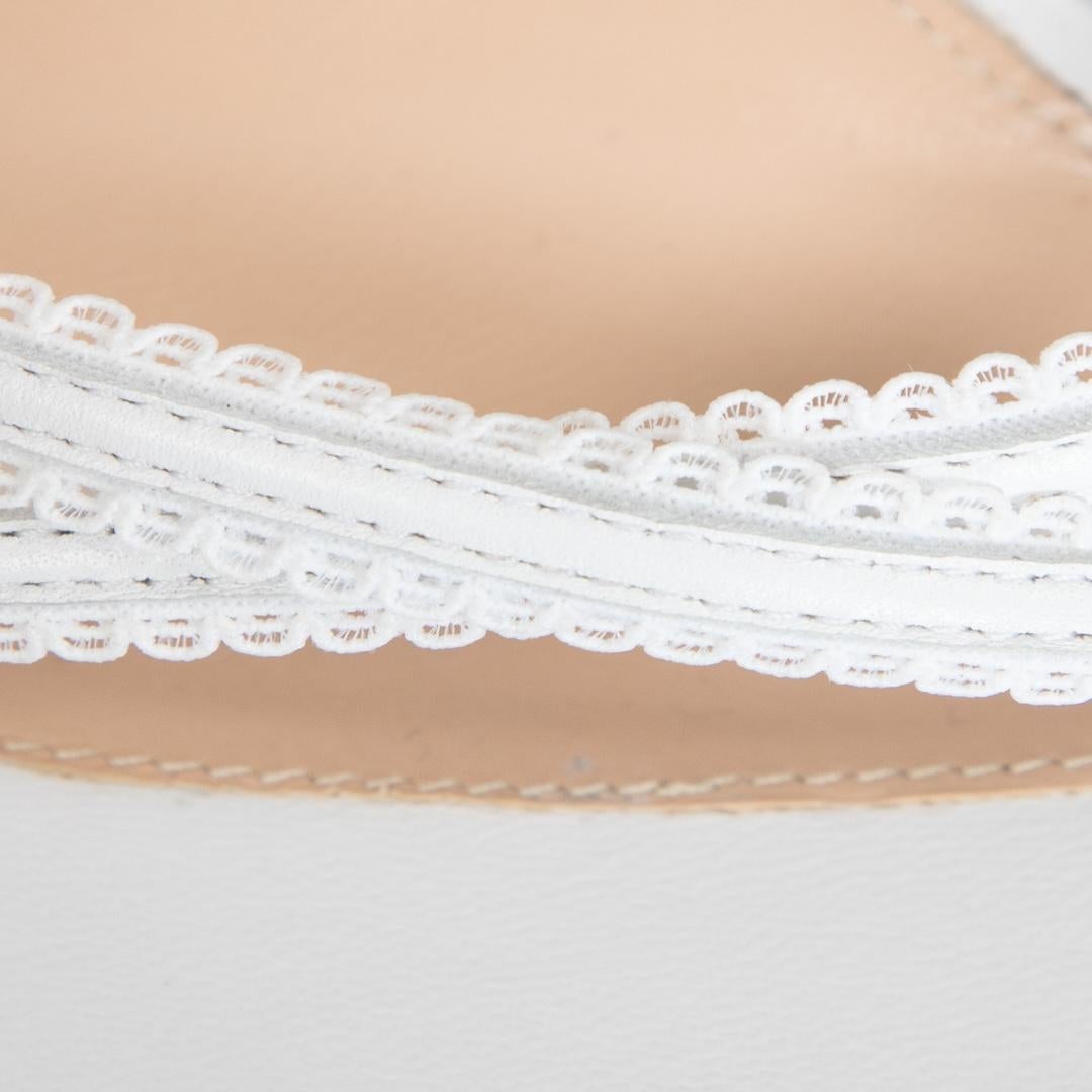 Gianvito Rossi Weißes Leder Dafne Sandalen Größe IT 38 im Angebot 1