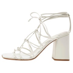 Gianvito Rossi White Leather Minas Sandals Size 40