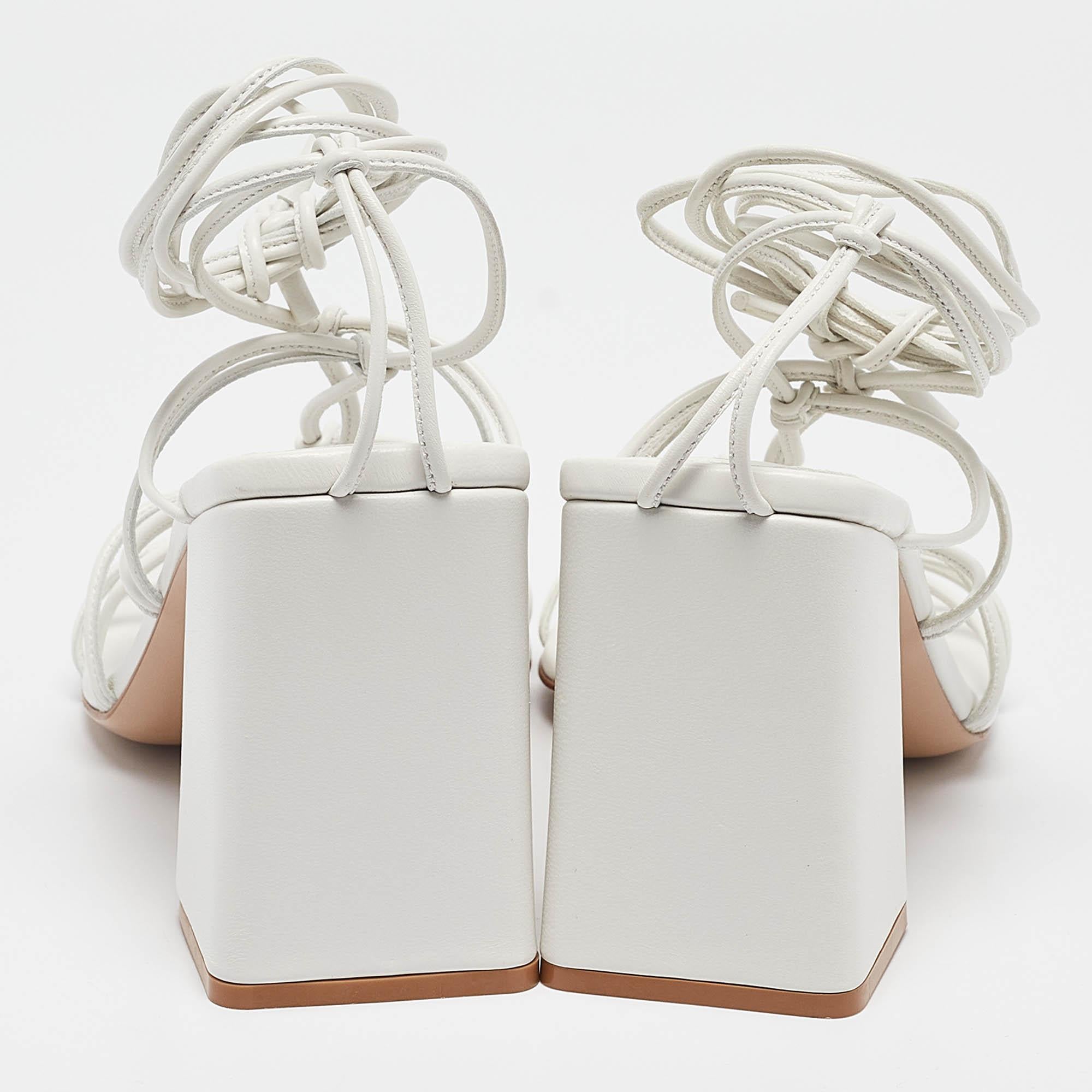De las mujeres Gianvito Rossi Sandalias Minas Piel Blanca Talla 40.5 en venta