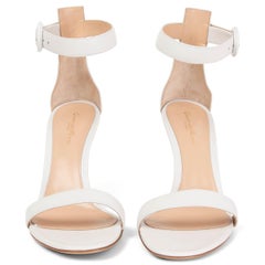 GIANVITO ROSSI pelle bianca PORTOFINO 85 Sandali Scarpe 41